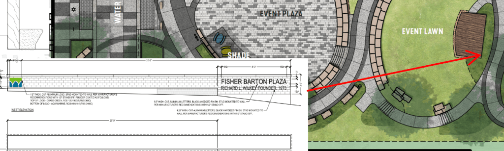 drawing of future Fisher Barton Plaza