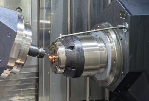 Nozzle being machined at ASI Turning Center